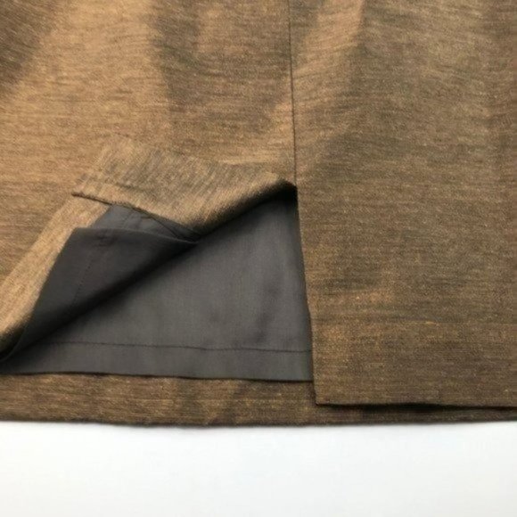 Carlisle Womens Silk Wool Pencil Skirt Size 8 Brown Bronze Sequin Embellished - Picture 7 of 9